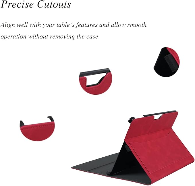 Microsoft Surface Pro 11 / Pro 10 / Pro 9 13 Inch Case, Multiple Angle Viewing Portfolio Business Cover with Pocket & Stylus Holder, Compatible with Type Cover Keyboard. (Red)