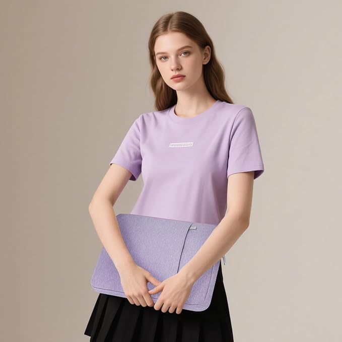 HYZUO 13 Inch Laptop Sleeve Bag Set for MacBook Air 13 M4/M3/M2/M1 2025-2018, MacBook Pro 13 M2/M1 2025-2016, iPad Pro/Air 13, XPS 13, Surface Pro, Notebook Case for 12"-13" Tablet, Lilac Purple