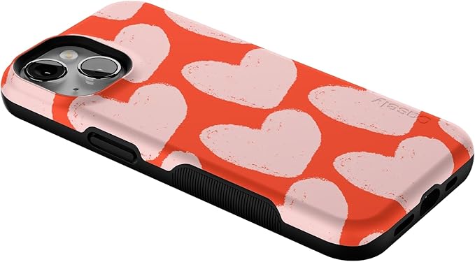 Casely iPhone 14 Case | Love You More | Heart Doodle | Compatible with MagSafe | Bold Protective Design