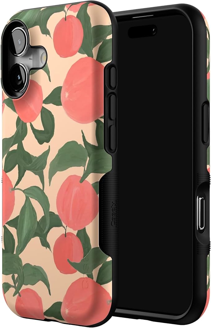 Casely iPhone 17 Case | Feeling Peachy | Blush Vines | Bold Protective Design | Compatible with MagSafe