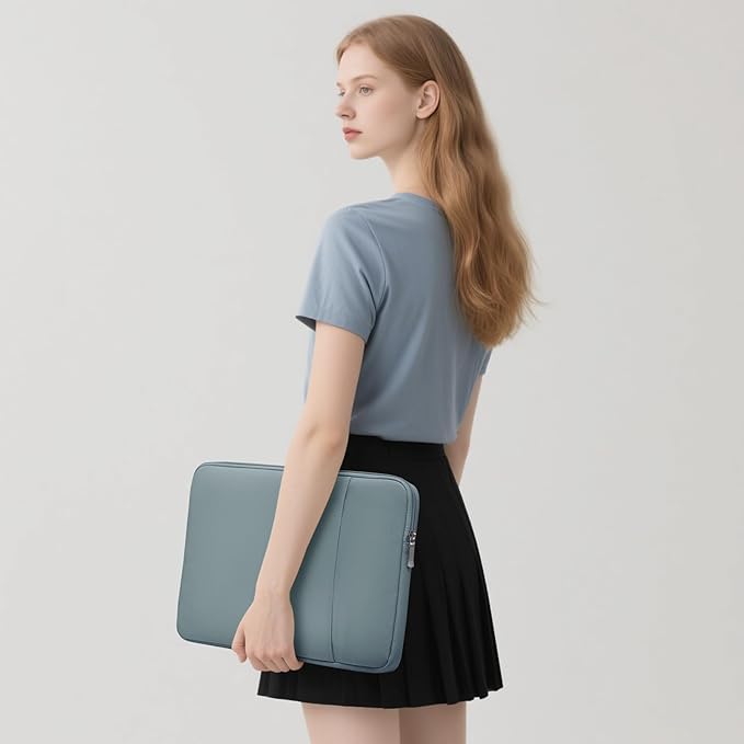 HYZUO 17-17.3 Inch Laptop Sleeve Bag Set for 17" 17.3" HP/Dell/ASUS/Acer/LG/Toshiba/MSI Gaming Laptop/Razer Blade 17/18, Notebook Protective Case for Men Women, Ash Blue