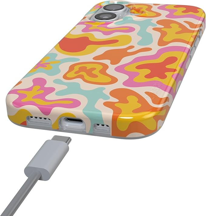 Casely iPhone 17 Case | Tropical Color Splash | Abstract Retro | Compatible with MagSafe | Classic Ultra Slim Design