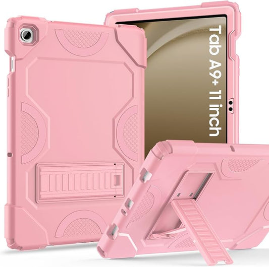 Case for Samsung Galaxy Tab A9+ 11 Inch 2023 Model (X210/X216/X218), Heavy Duty Shockproof Rugged Protective Case for Galaxy Tab A9 Plus Tablet (Rose Gold)