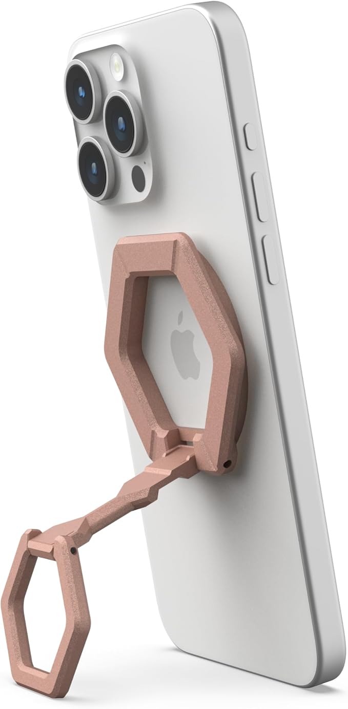 URBAN ARMOR GEAR UAG Magnetic Phone Ring Stand Compatible with MagSafe Magnet, Removable Metal Finger Ring Grip & 360 Rotation Adjustable Kickstand for iPhone 16, Galaxy S25, Nude