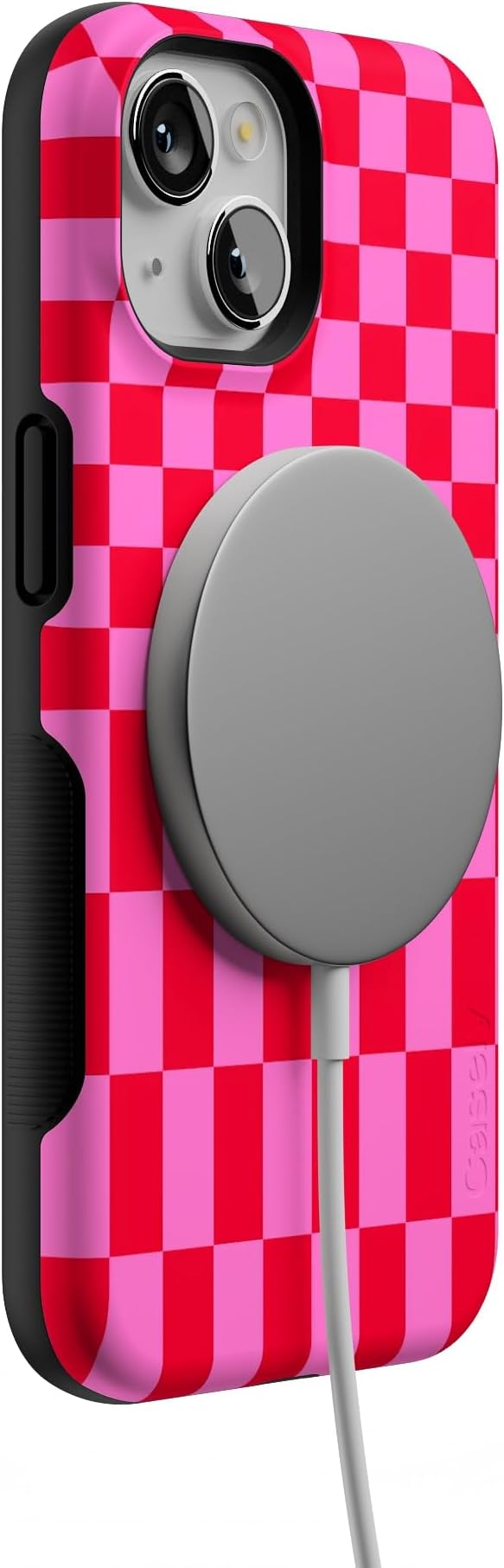 Casely iPhone 14 Case | Vibe Check | Pink Checkerboard | Compatible with MagSafe | Bold Protective Design