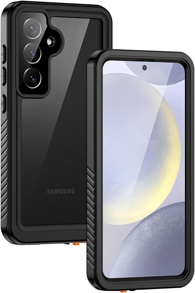 Lanhiem for Samsung Galaxy S24 Phone Case IP68 Waterproof Dustproof, Built-in Screen Protector, Rugged Full Body Shockproof Protective Cover for Galaxy S24 5G 6.2 Inch, Black