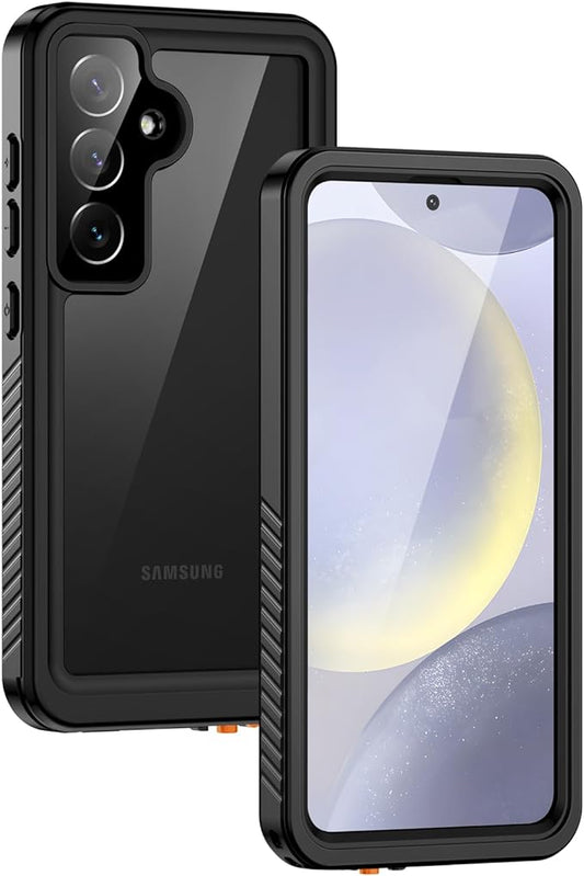 Lanhiem for Samsung Galaxy S24 Phone Case IP68 Waterproof Dustproof, Built-in Screen Protector, Rugged Full Body Shockproof Protective Cover for Galaxy S24 5G 6.2 Inch, Black