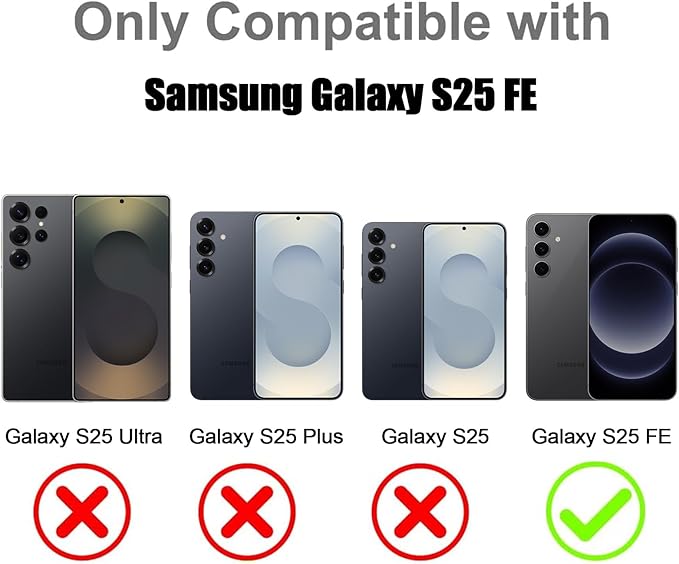 MOWIME Magnetic Case for Samsung Galaxy S25 FE 5G [Compatible with Magsafe] [Cute Fashion Fluorescent Design] [1 Screen Protector] Slim Translucent Matte Case for Galaxy S25 FE 5G 6.7", Black