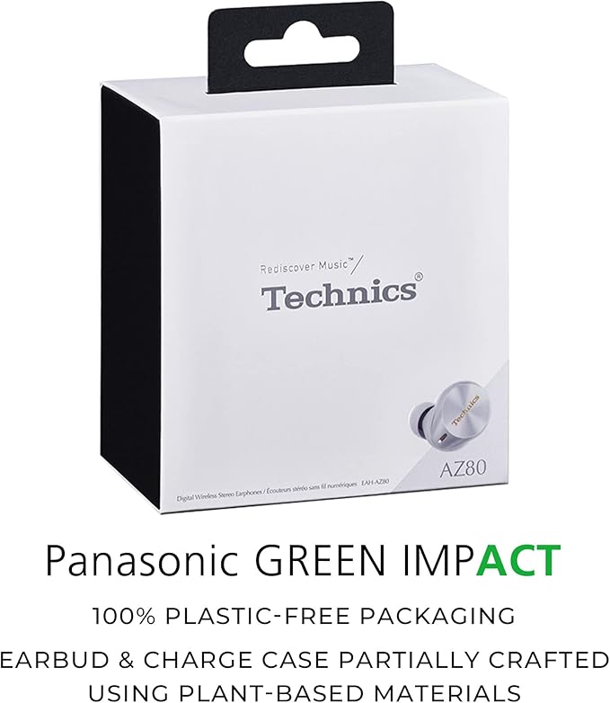 Technics Premium Hi-Fi True Wireless Bluetooth Earbuds with Advanced Noise Cancelling, 3 Device Multipoint Connectivity, Wireless Charging, Hi-Res Audio + Enhanced Calling - EAH-AZ80-S (Silver)