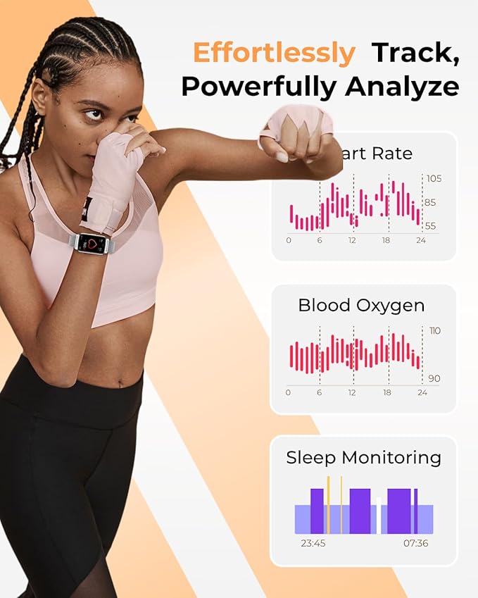 Fitness Tracker Watch for Women Men, Step Counter Work For iPhone and Android, IP68 Waterproof, Activity Track with Calorie, Sleep Monitor, 110+ Sports Modes Pedometer Smart Smartwatch (Silver, 1.57)