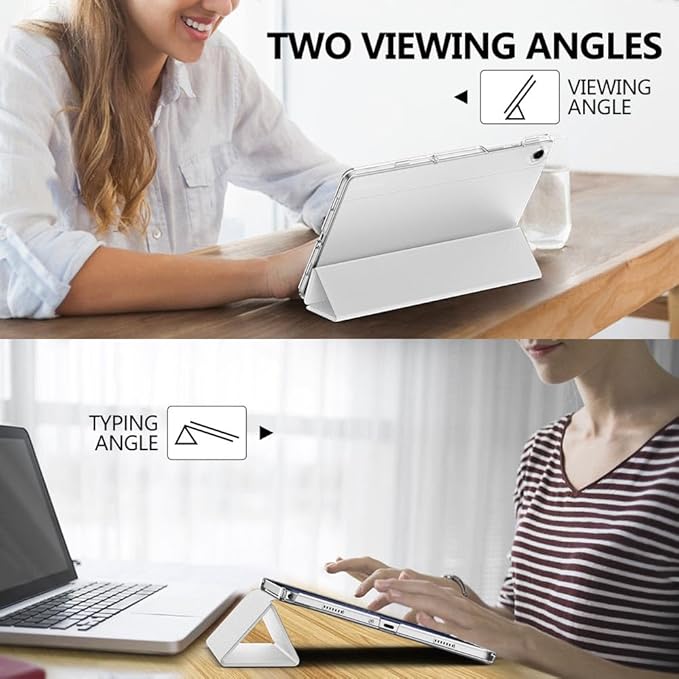 MoKo Case for Galaxy Tab A9+/A9 Plus 11 inch 2023, Slim Stand Protective Smart Cover with Hard PC Translucent Back Shell for Tab A9 Plus Tablet (SM-X210/X216/X218), Auto Wake/Sleep, White