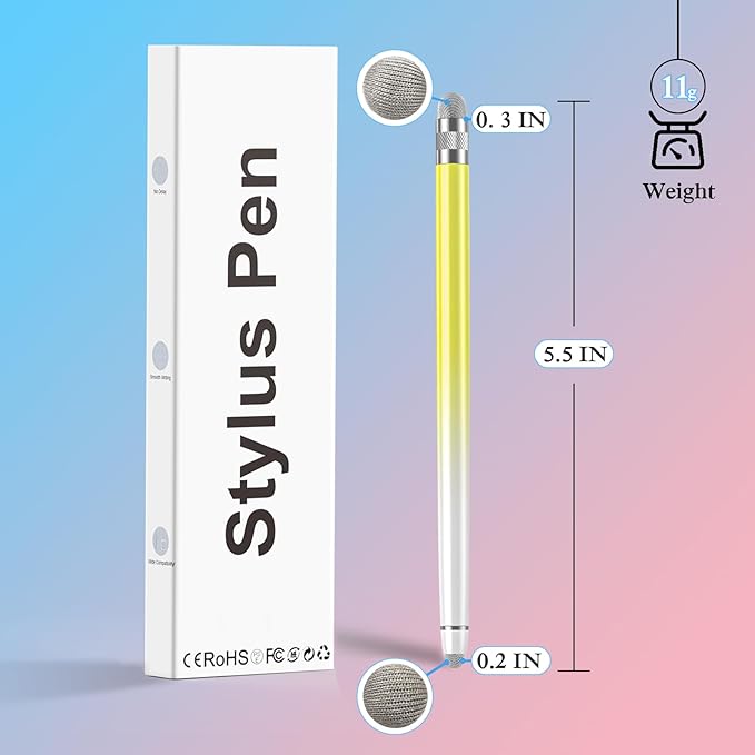 Bopomofo 10PCS Stylus Pen for Touchscreen,Stylus Pen for iPhone/iPad/Tablet Android/Microsoft/Surface, Compatible with Touch Screens (Purple/Pink/Blue/Green/Yellow)