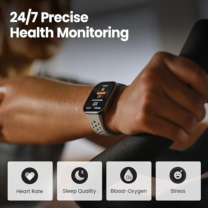 Amazfit Bip 6 Smart Watch 46mm, 14 Day Battery, 1.97" AMOLED Display, GPS & Free Maps, AI, Bluetooth Call & Text, Health, Fitness & Sleep Tracker, 140+ Workout Modes, 5 ATM Water-Resistance, Red