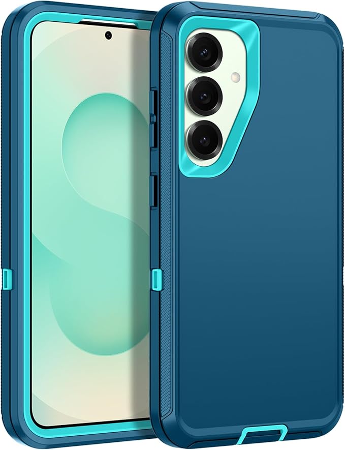 for Samsung Galaxy S25 Plus Case Heavy Duty Protective Shockproof Dropproof 3-Layer Full Body Protection [Without Screen Protector] Tough Rugged Case for Galaxy S25 Plus,Turquoise