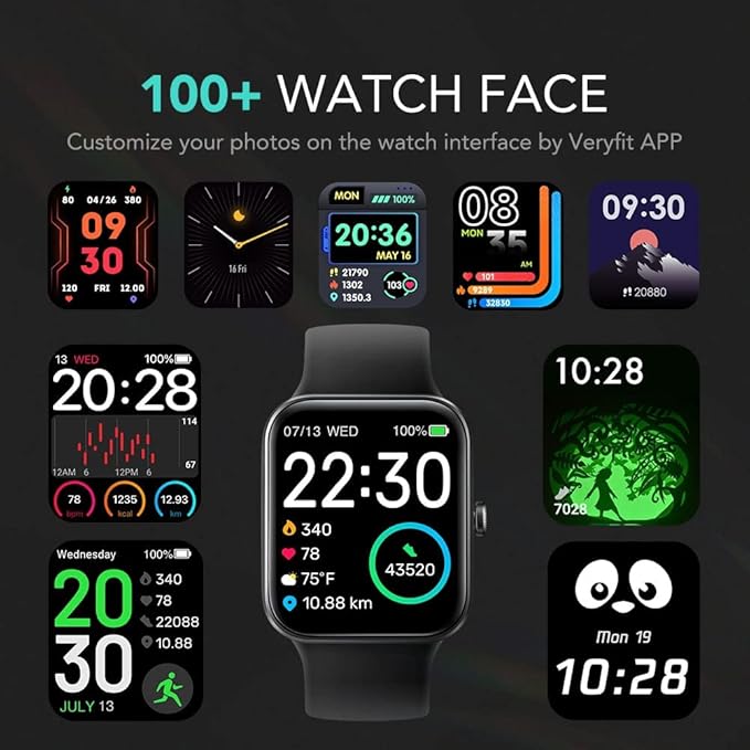 SKG Smart Watch, Fitness Tracker with 5ATM Swimming Waterproof, Health Monitor for Heart Rate, Blood Oxygen, Sleep, 1.7'' Touch Screen Bluetooth Smartwatch Fitness Watch for Android-iPhone iOS, V7