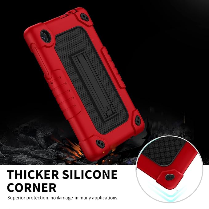 for TCL Tab 8 LE Tablet Case,Shoulder Strap Soft Silicone&Hard Back Shockproof Kids Friendly Case for TCL Tab 8 LE/TCL Tab 8 WiFi/TCL TAB 8V/TCL Tab 8 SE/TCL Tab 8 Plus 8 Inch(Red/Black)
