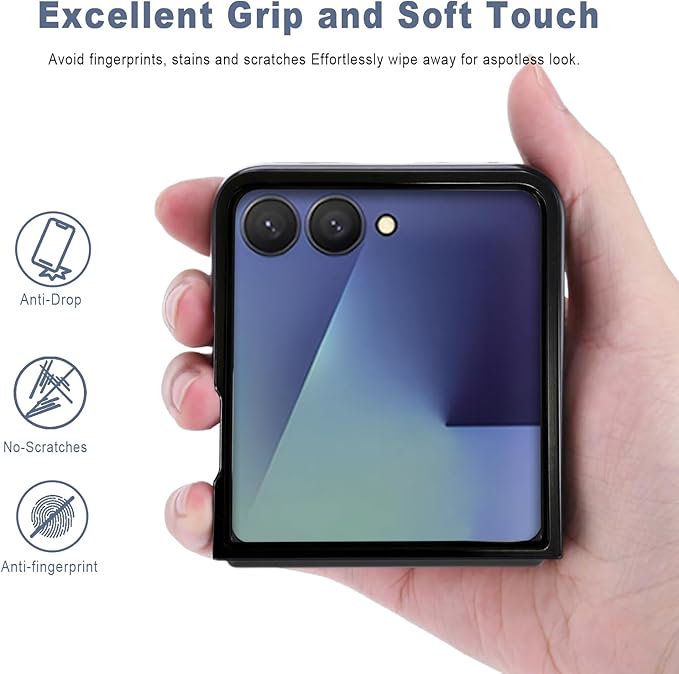 ASAPDOS Leather Folio Magnetic Case for Samsung Galaxy Z Flip 7 [Compatible with MagSafe],Built-in Screen Protector and PU Leather Thin Slim Protective Case Cover Light Brown