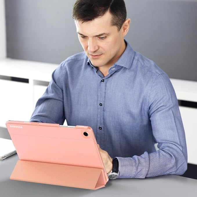 MoKo Case for Galaxy Tab A9+/A9 Plus 11 inch 2023, Slim Stand Protective Smart Cover with Hard PC Translucent Back Shell for Tab A9 Plus Tablet (SM-X210/X216/X218), Auto Wake/Sleep, Apricot Orange