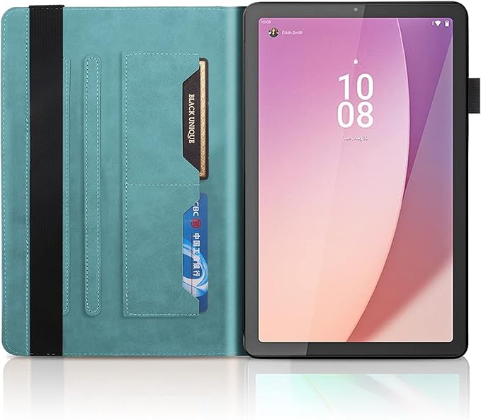 Case for Lenovo Tab M9 9.0 inch (TB-310FU, 2023 Released)，Slim Folding case Lightweight PU Leather Cover Flip Stand Shell with Card Holder for Lenovo Tab M9 9" 2023 Android Tablet-Turquoise