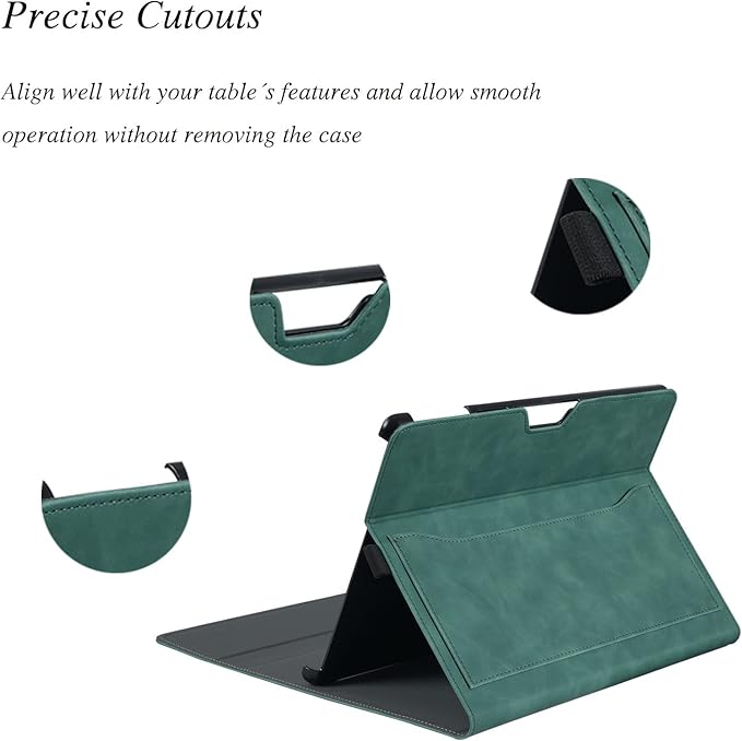 Microsoft Surface Pro 11 / Pro 10 / Pro 9 13 Inch Case, Multiple Angle Viewing Portfolio Business Cover with Pocket & Stylus Holder, Compatible with Type Cover Keyboard.(Forest)