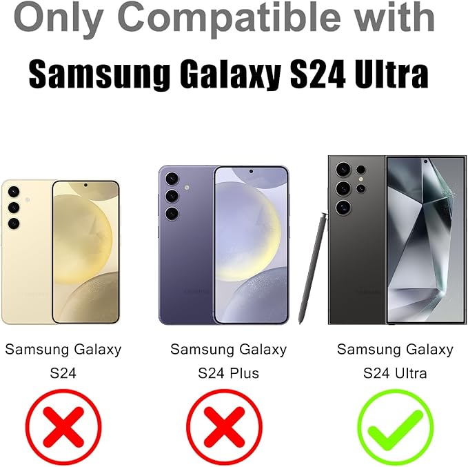 MOWIME Magnetic Case for Samsung Galaxy S24 Ultra [Compatible with Magsafe] [Cute Fashion Fluorescent Design] [1 Screen Protector] Slim Translucent Matte Case for Galaxy S24 Ultra 6.8", Purple