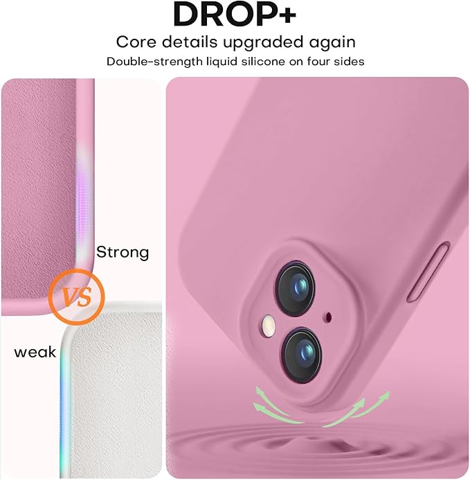Vooii Compatible with iPhone 13 Case, Liquid Silicone Upgrade [Camera Protection] [Soft Anti-Scratch Microfiber Lining] Shockproof Phone Case for iPhone 13 6.1 inch - Lavender Purple