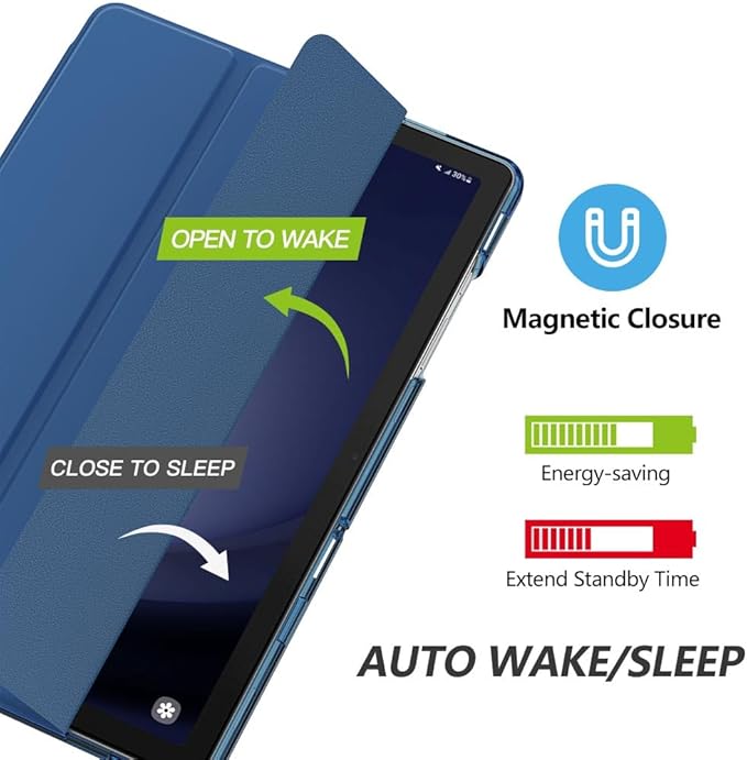 MoKo Case for Galaxy Tab A9+/A9 Plus 11 inch 2023, Slim Stand Protective Smart Cover with Hard PC Translucent Back Shell for Tab A9 Plus Tablet (SM-X210/X216/X218), Auto Wake/Sleep, Dark Sea Blue