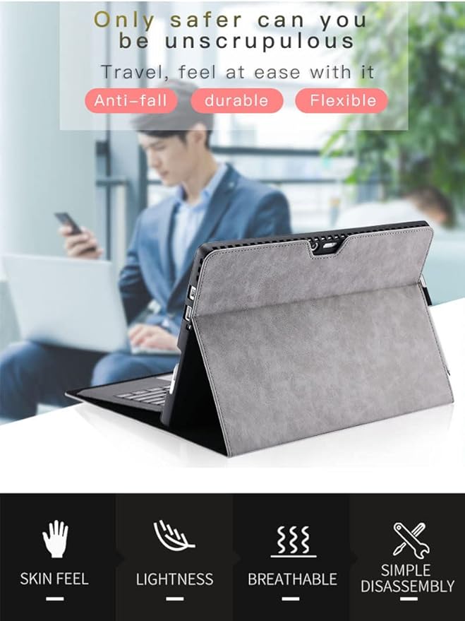 Protective Case for Microsoft Surface Pro 8 Tablet, 13-inch Case Compatible with Type Cover Keyboard, Business Cover with Pen Holder Accessories, Blue