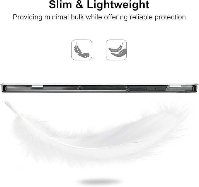 DONGKE Case for Samsung Galaxy Tab A9+/A9 Plus 11 inch 2024 2023 (SM-X210/X216/X218), Slim Stand Hard PC Translucent Back Shell Smart Cover, Auto Wake/Sleep - Painted Florals