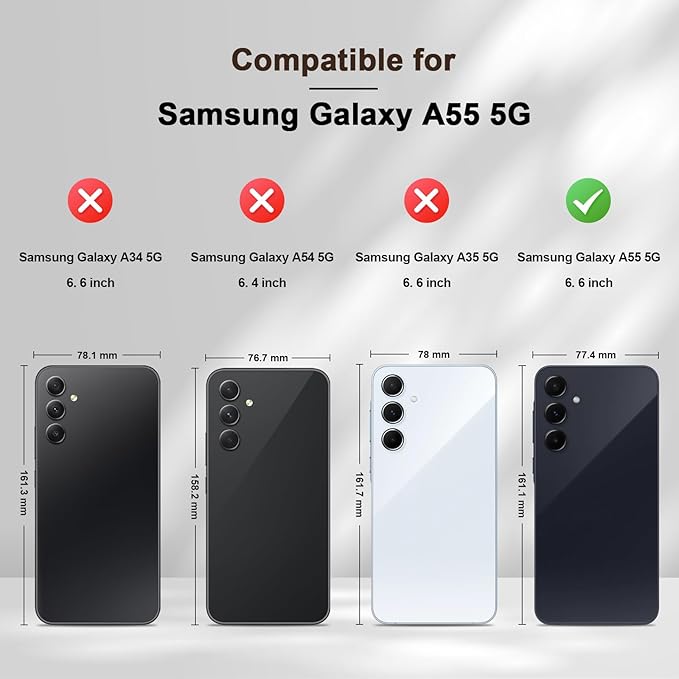 Jasonyu Flip Wallet Case for Samsung Galaxy A55,Leather Magnetic Folio Cover with Card Holder,Kickstand - TPU Shockproof Durable Protective Phone Case,Brown