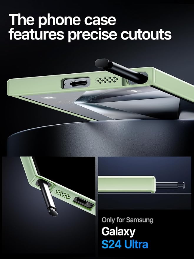 QTlier Phone case for Galaxy S24 Ultra- 360 Rotatable Magnetic Ring Stand, Military-Grade Protection, Raised Camera Frame