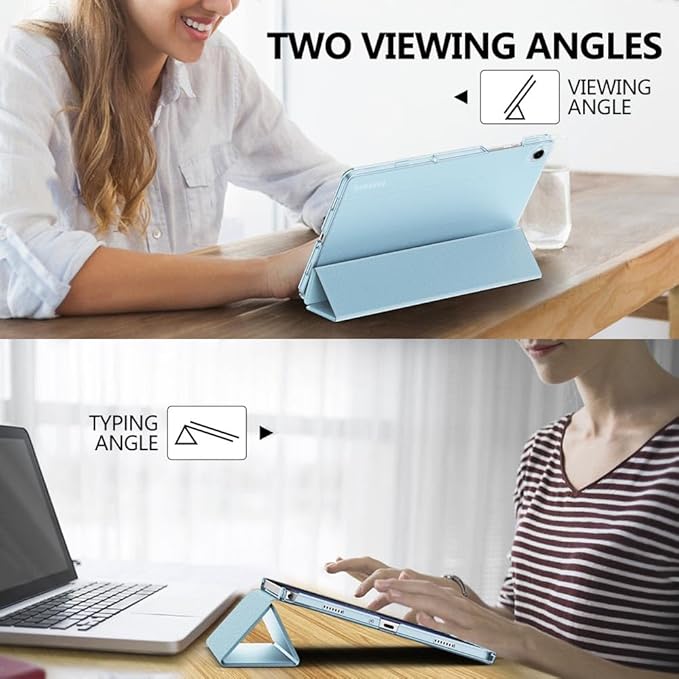 MoKo Case for Galaxy Tab A9+/A9 Plus 11 inch 2023, Slim Stand Protective Smart Cover with Hard PC Translucent Back Shell for Tab A9 Plus Tablet (SM-X210/X216/X218), Auto Wake/Sleep, Sky Blue