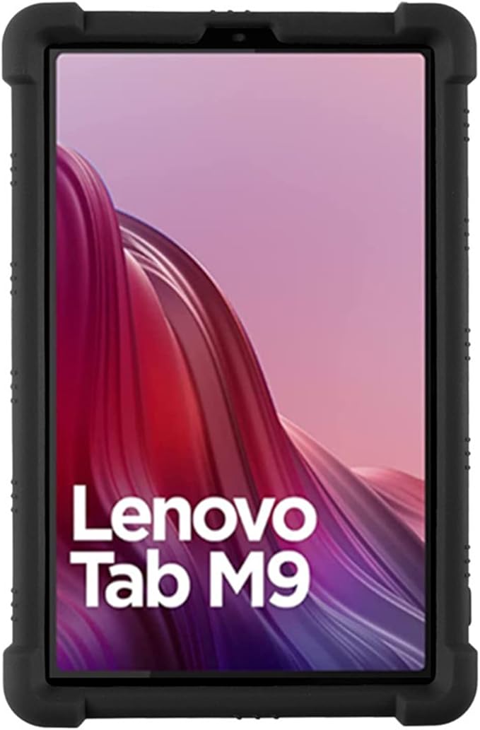Case for Lenovo Tab M9 Cover 9.0 inch (TB-310FU,2023 Released), Kids Friendly Soft Silicone Adjustable Stand Cover for Lenovo Tab M9 Tablet (Black)