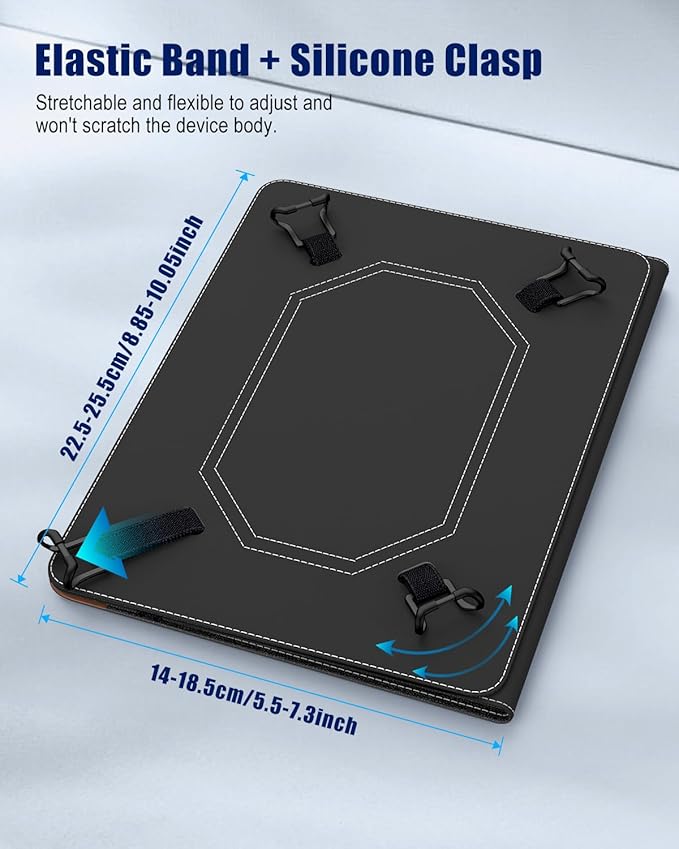 TiMOVO Universal Case for 9-11 Inch Tablet, 360 Degree Rotating Stand Protective Cover with Pen Pocket for 9 10 10.1 Inch Android Touchscreen Tablet, Black Brown