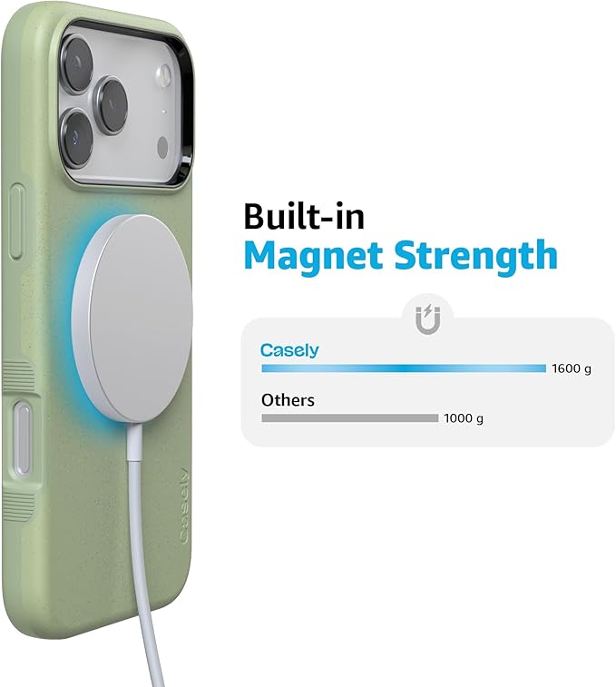 Casely iPhone 17 Pro Case | Kiwi Kiss | Matcha Green Shimmer | Compatible with MagSafe | Bold Protective Design