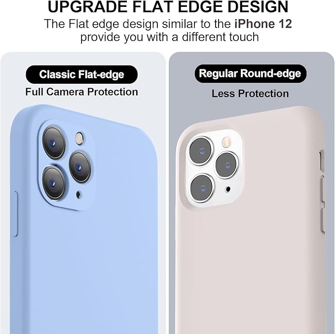 Vooii Compatible with iPhone 11 Pro Case, Upgraded Liquid Silicone with [Flat Edges] [Camera Protection] [Soft Anti-Scratch Microfiber Lining] Phone Case for iPhone 11 Pro 5.8 inch - Light Blue