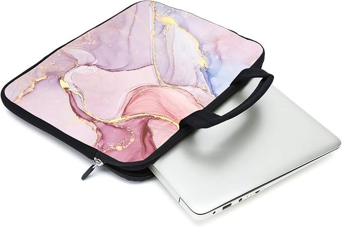 Laptop Sleeve Case 11.6" 12.1 Inch Neoprene Laptop Sleeve/Notebook Computer Pocket Case/Chromebook Case/Tablet Briefcase Carrying Bag Compatible For Men， Women ，boys， girls (Pink Marble)