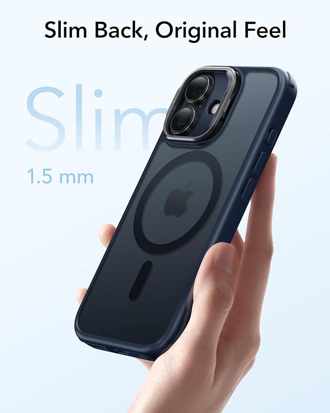 ESR for iPhone 17 Case with Stand, Camera Control Cover Compatible with MagSafe, Military-Grade Drop Protection Magnetic Phone Case for iPhone 17, Scratch-Resistant Back Cover,Frosted Blue