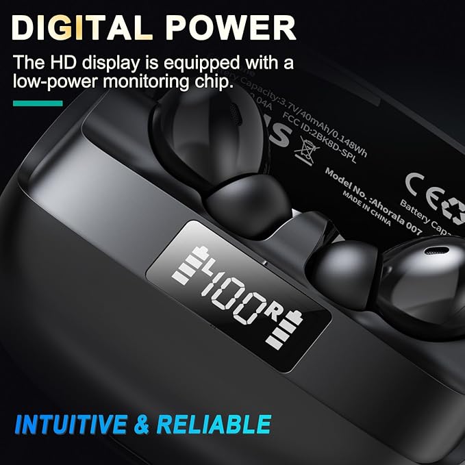 Wireless Noise Canceling Earbuds，Bluetooth 5.4 Earbuds,Big Bass Stereo Sound，4 Mic ENC AI Clear Calls.40H Playtime LED Display，IPX5 Waterproof Earphones，Flip Design Earphones.