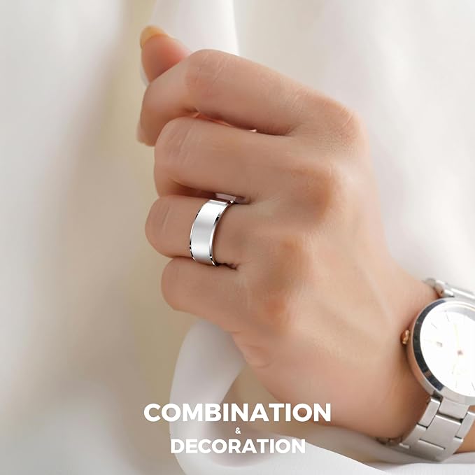 Smart Ring for Women Men Fitness Tracker with Blood Pressure,Heart Rate,Sleep Monitoring,Step Counting,for iPhone and Android,Waterproof Smart Blood Pressure Monitor,No Subscription Fees (Silver 9)