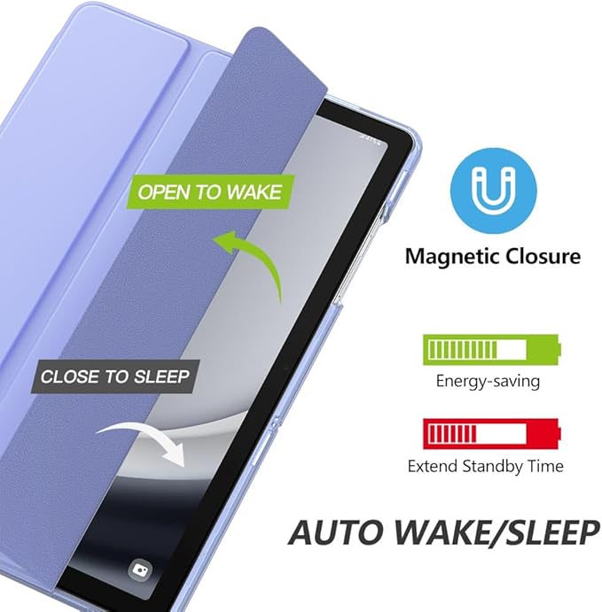 MoKo Case for Galaxy Tab A9+/A9 Plus 11 inch 2023, Slim Stand Protective Smart Cover with Hard PC Translucent Back Shell for Tab A9 Plus Tablet (SM-X210/X216/X218), Auto Wake/Sleep, Lavender Purple