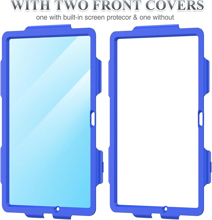 SEYMAC stock Case for Samsung Galaxy Tab A9+ Plus 11'', Full-Body Drop Protection Case with Screen Protector Pencil Holder [360° Rotating Hand Strap] &Stand, Blue+Black