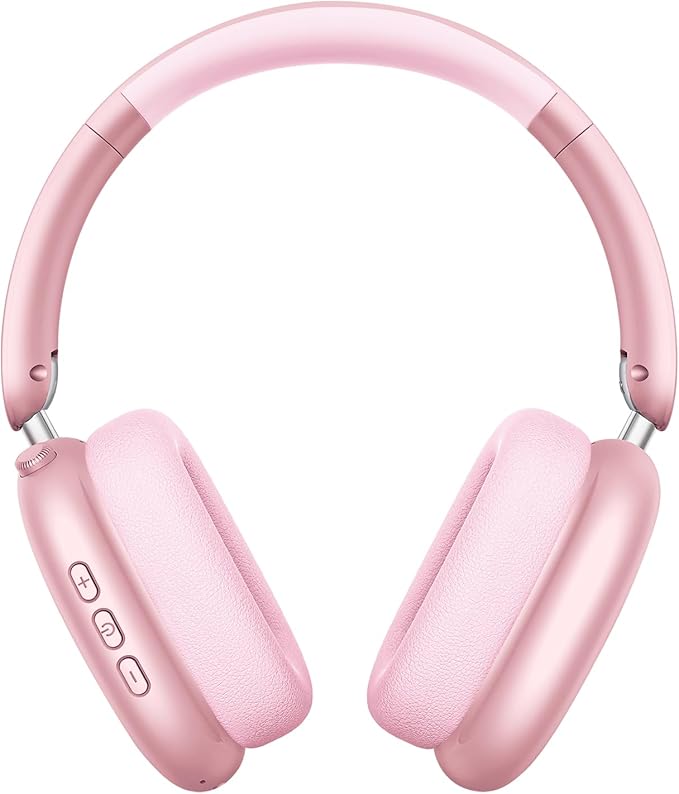 Y01 Wireless Over Ear Headphones, Noise Canceling Bluetooth 5.3 Headphones with Microphones,Hi-Res Audio,48H Playtime,Foldable,Breathable Soft Earpads for iOS/Android/Samsung/PC-Pink