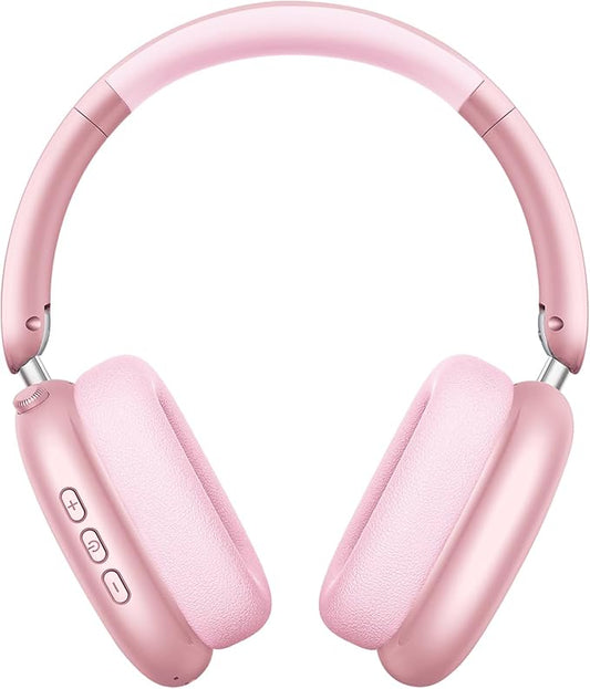 Y01 Wireless Over Ear Headphones, Noise Canceling Bluetooth 5.3 Headphones with Microphones,Hi-Res Audio,48H Playtime,Foldable,Breathable Soft Earpads for iOS/Android/Samsung/PC-Pink