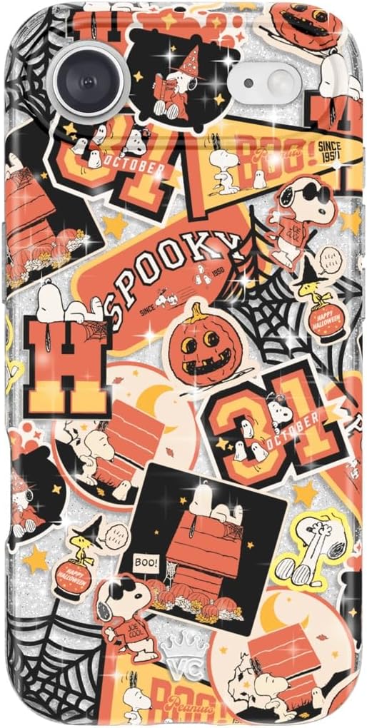 VELVET CAVIAR Case for iPhone 17 Air | Compatible with MagSafe | 10ft Drop Tested | Protective Designer Cases | Halloween Snoopy Varsity Glitter