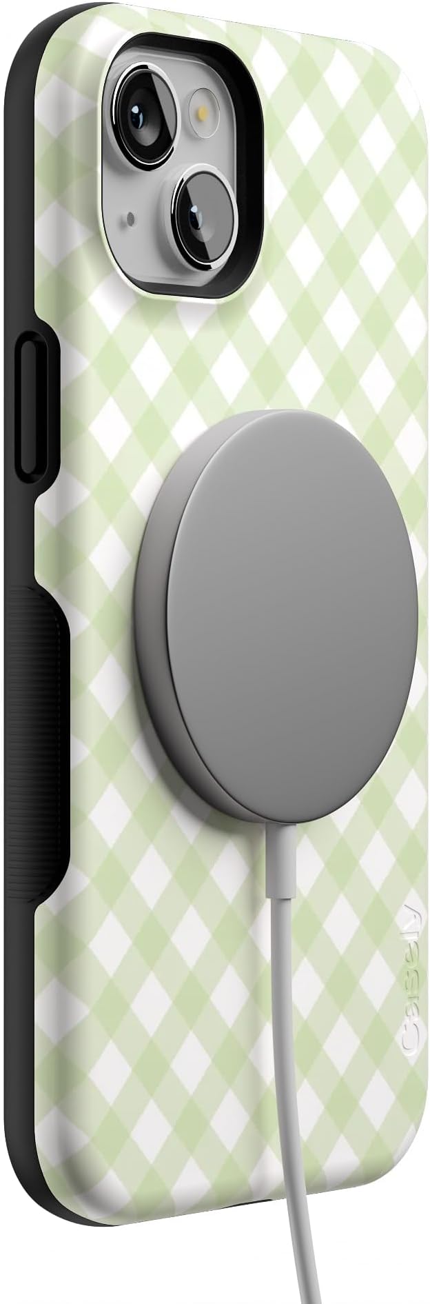 Casely iPhone 14 Case | Mint Lattice | Sunday Best | Green Gingham | Compatible with MagSafe | Bold Protective Design