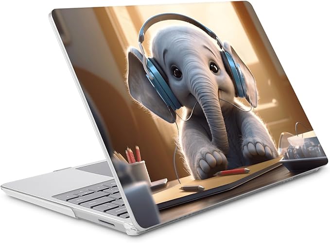 Tuiklol Case for 12.4 Inch Microsoft Surface Laptop Go 3/2 / 1 2023-2020 Releases, Plastic Hard Shell Case with Screen Protector and Keyborad Cover +Dust Plugs Model 2013/1943, Elephant