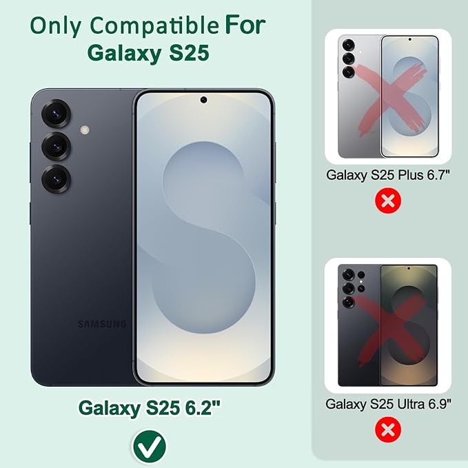 MONASAY Wallet Case Fit for Samsung Galaxy S25 5G, [Lens & Glass Screen Protector Included] [RFID Blocking] Flip Folio Leather Cell Phone Cover with Credit Card Holder, 6.2 inch, Hot-Pink