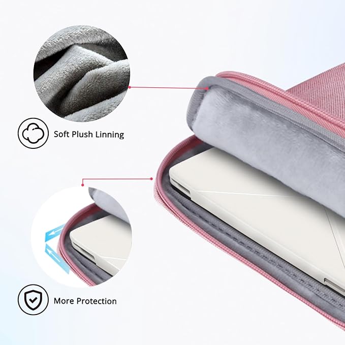 Ferkurn Laptop Case Sleeve for Men Women Chromebook Case Compatible with MacBook Air/Pro Lenovo Surface HP Dell ASUS Acer, 15.6 inch, Pink