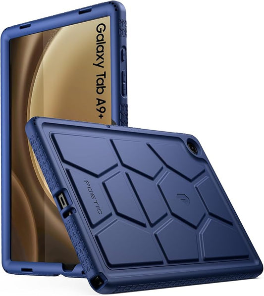 Poetic TurtleSkin Case Designed for Samsung Galaxy Tab A9+ Plus 11 Inch 2023, Heavy Duty Shockproof Rugged Kids Friendly Drop Protection Silicone Cover Case, Navy Blue